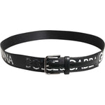 Dolce & Gabbana Black White DG Logo Brass Metal Buckle Belt BEL9440-100
