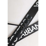 Dolce & Gabbana Black White DG Logo Brass Metal Buckle Belt BEL9440-100