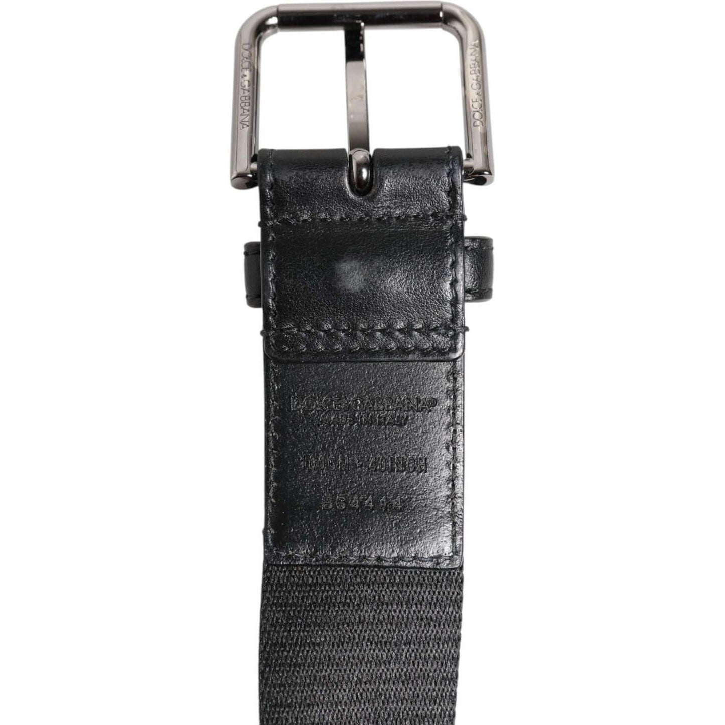 Dolce & Gabbana Black White DG Logo Brass Metal Buckle Belt BEL9440-100