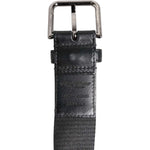 Dolce & Gabbana Black White DG Logo Brass Metal Buckle Belt BEL9440-100