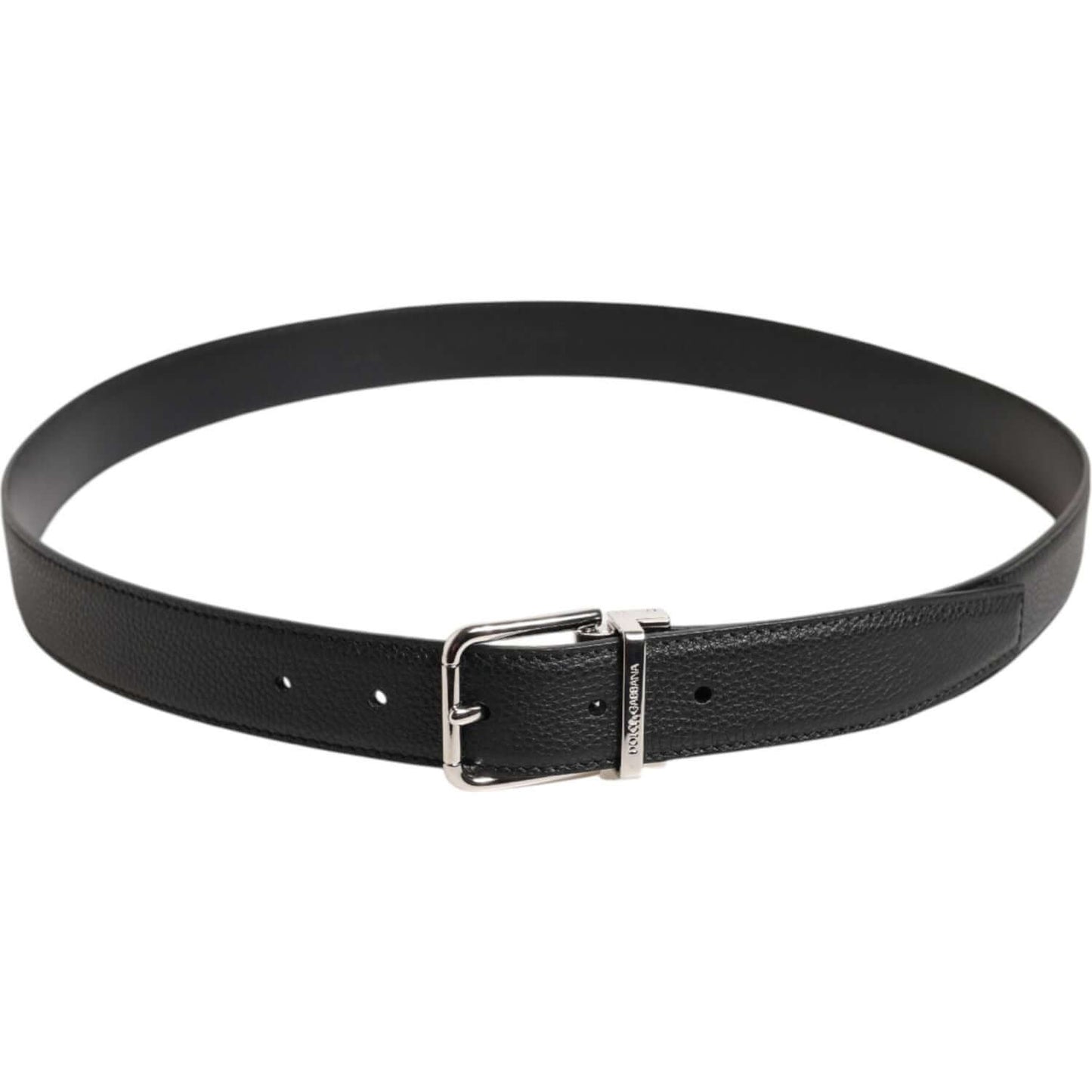 Dolce & Gabbana Black Calf Leather Classic Metal Buckle Belt BEL9441-100