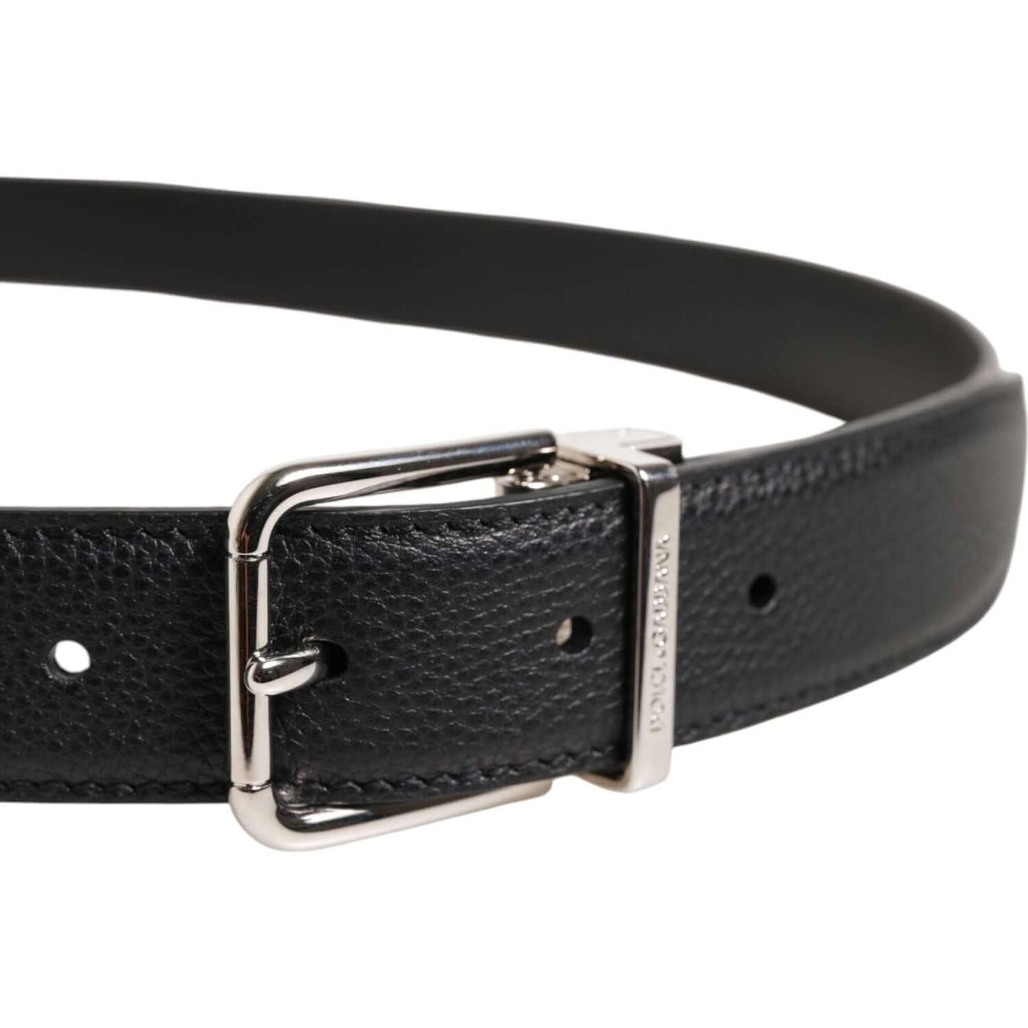 Dolce & Gabbana Black Calf Leather Classic Metal Buckle Belt BEL9441-100