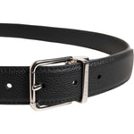 Dolce & Gabbana Black Calf Leather Classic Metal Buckle Belt BEL9441-100