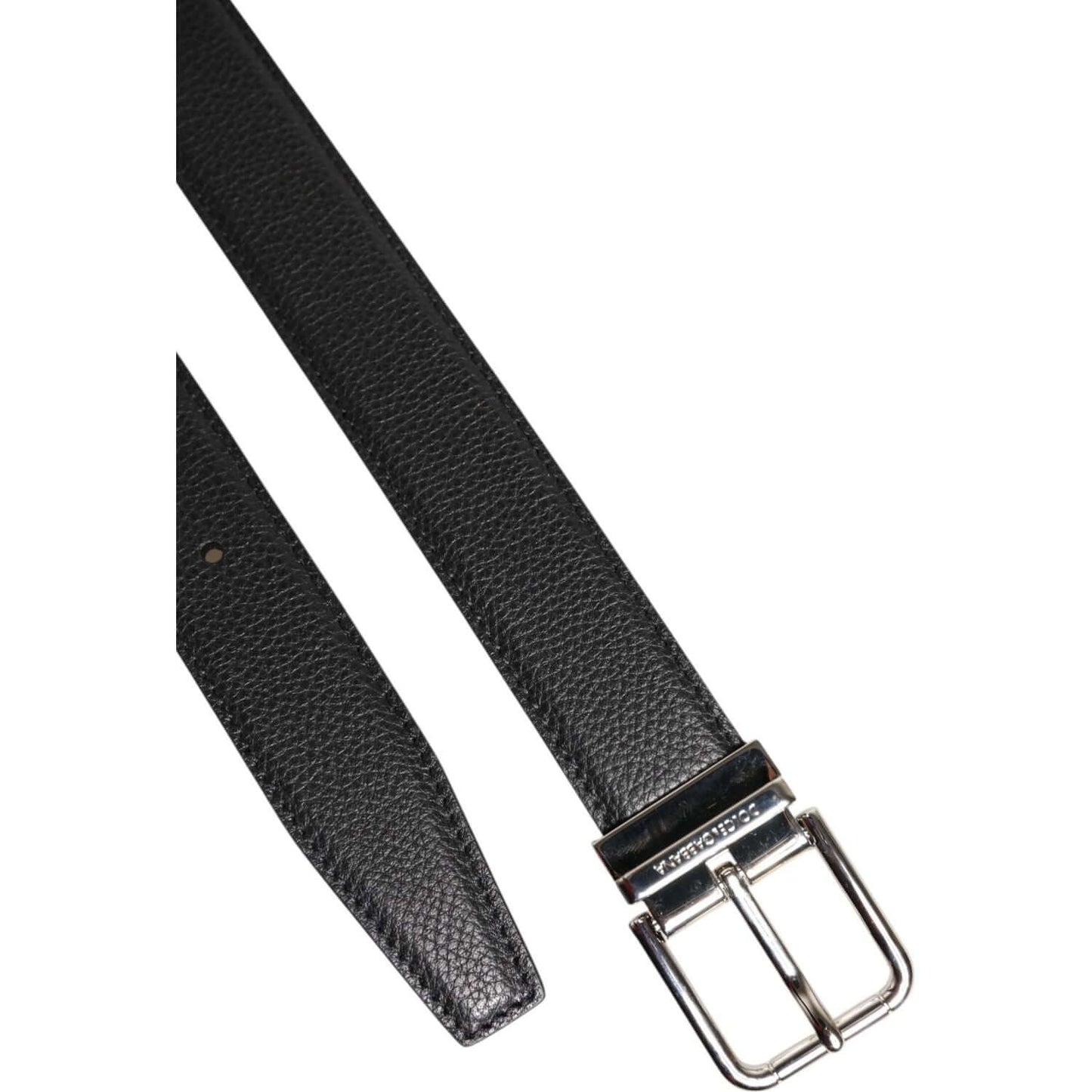 Dolce & Gabbana Black Calf Leather Classic Metal Buckle Belt BEL9441-100