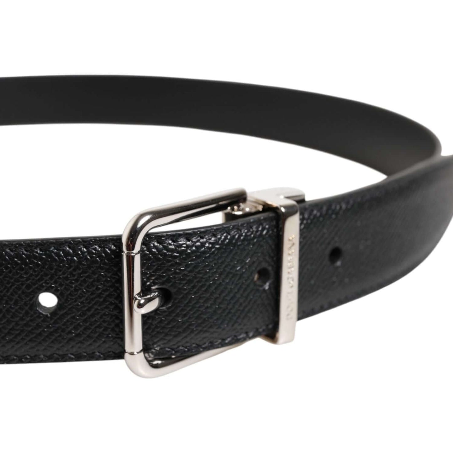 Dolce & Gabbana Black Calf Leather Silver Metal Buckle Belt 1728,67345645728,90 cm / 36 Inches,Accessories,Belts - Men - Accessories,Black,Dolce & Gabbana,Material: 100% Calf Leather,Men,Men - Accessories,New with tags BEL9448-90