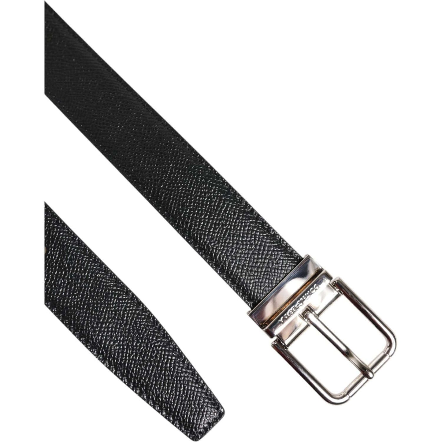 Dolce & Gabbana Black Calf Leather Silver Metal Buckle Belt 1728,67345645728,90 cm / 36 Inches,Accessories,Belts - Men - Accessories,Black,Dolce & Gabbana,Material: 100% Calf Leather,Men,Men - Accessories,New with tags BEL9448-90