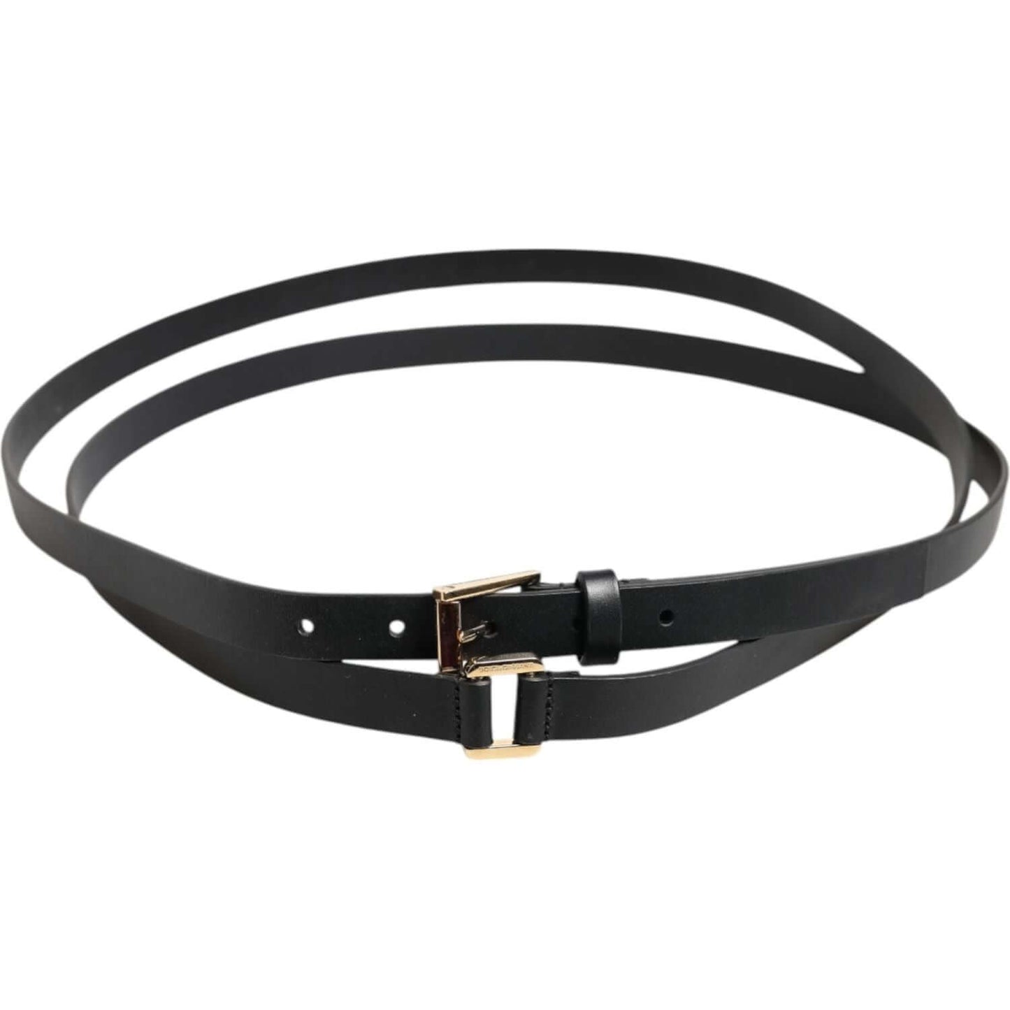 Dolce & Gabbana Black Double Strap Leather Gold Buckle Belt 100 cm / 40 Inches,1728,67345645728,80 cm / 32 Inches,85 cm / 34 Inches,90 cm / 36 Inches,95 cm / 38 Inches,Accessories,Belts - Men - Accessories,Black,Dolce & Gabbana,Material: 100% Calf Leather