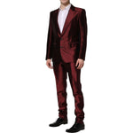 Dolce & Gabbana Bordeaux Silk 2 Piece Single Breasted Suit KOS2325-50