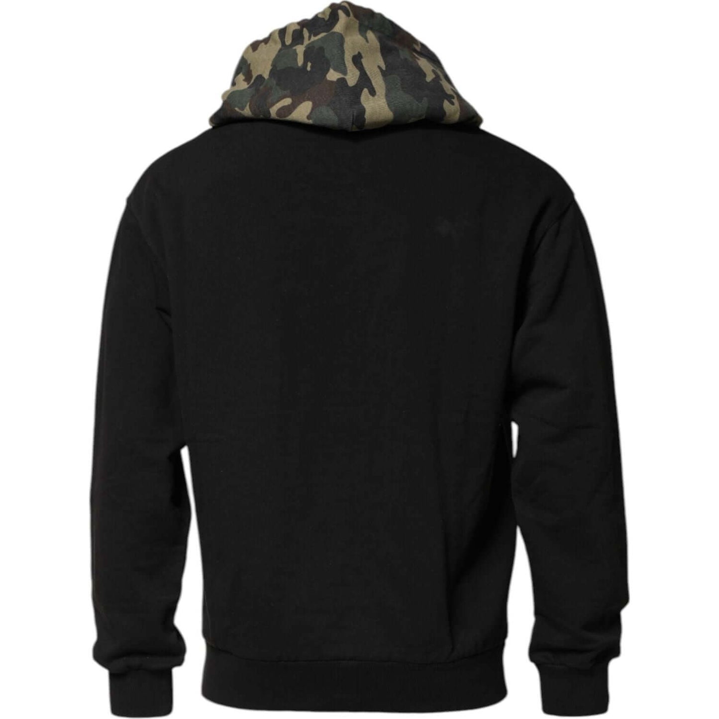 Dolce & Gabbana Black Camouflage Hooded Sweatshirt Sweater TSH90585-46