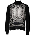 Dolce & Gabbana Black White Bandana Print Full Zip Sweater TSH90603-54