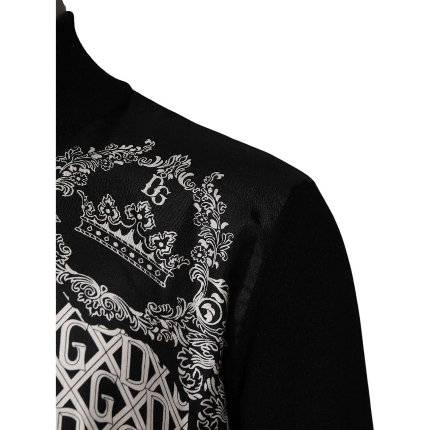 Dolce & Gabbana Black White Bandana Print Full Zip Sweater TSH90603-54
