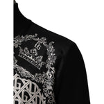 Dolce & Gabbana Black White Bandana Print Full Zip Sweater TSH90603-54