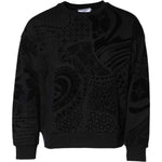 Dolce & Gabbana Black Printed Crew Neck Sweatshirt Sweater TSH90614-48