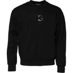Dolce & Gabbana Black Embossed Logo Cotton Crew Neck Sweater TSH90646-48