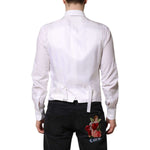 Dolce & Gabbana White Sequined Dress Formal Waistcoat Vest TSH90462-48