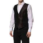 Dolce & Gabbana Dark Brown Dress Formal Men Waistcoat Vest TSH90465-50