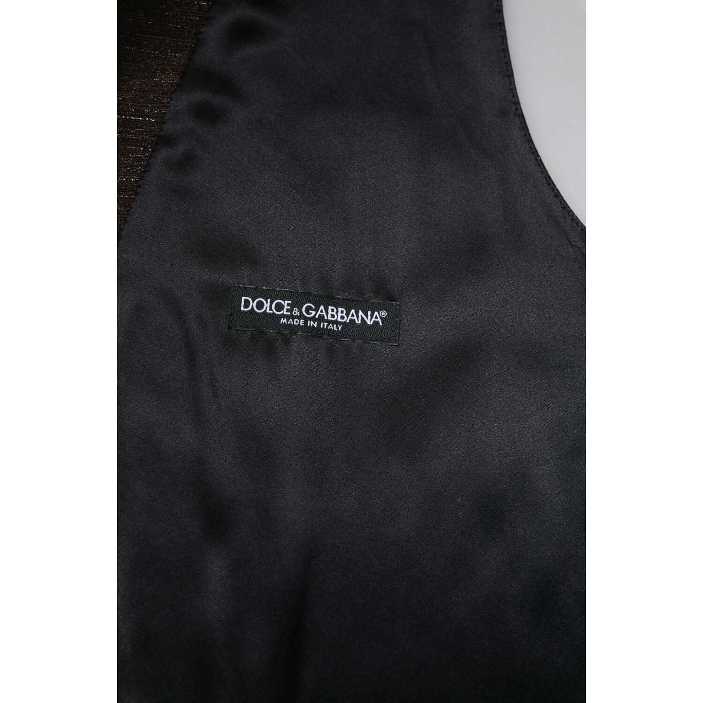 Dolce & Gabbana Dark Brown Dress Formal Men Waistcoat Vest TSH90465-50
