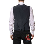 Dolce & Gabbana Gray Plaid Wool Formal Dress Waistcoat Vest TSH90474-44