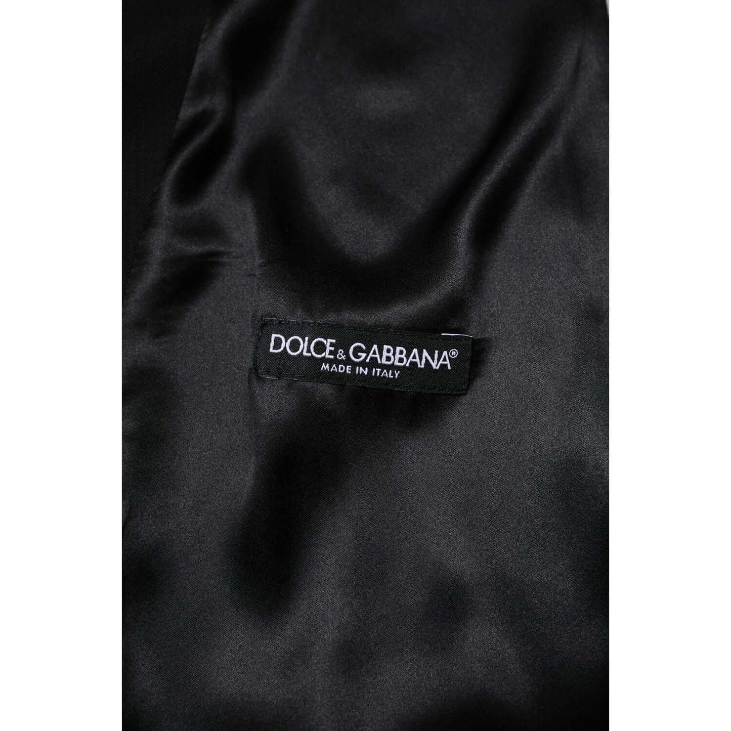 Dolce & Gabbana Black Wool Dress Formal Men Waistcoat Vest TSH90475-48