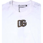 Dolce & Gabbana White Logo Embroidery Crew Neck T-shirt TSH90509-52