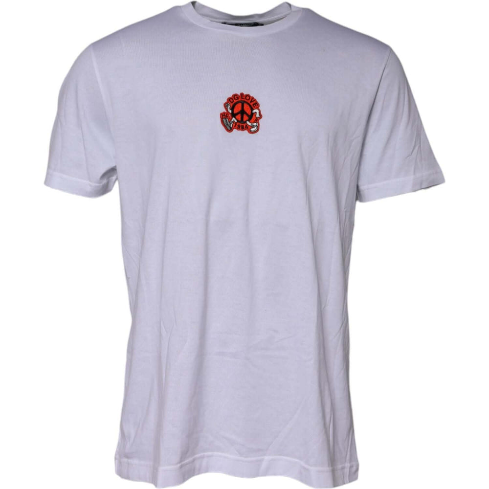 Dolce & Gabbana White DG LOVE Patch Short Sleeves T-shirt TSH90639-56