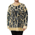 Dolce & Gabbana Multicolor Leopard Mohair Crew Neck Sweater TSH90442-36