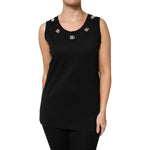 Dolce & Gabbana Black DG Embellished Sleeveless Tank Top TSH87616-42