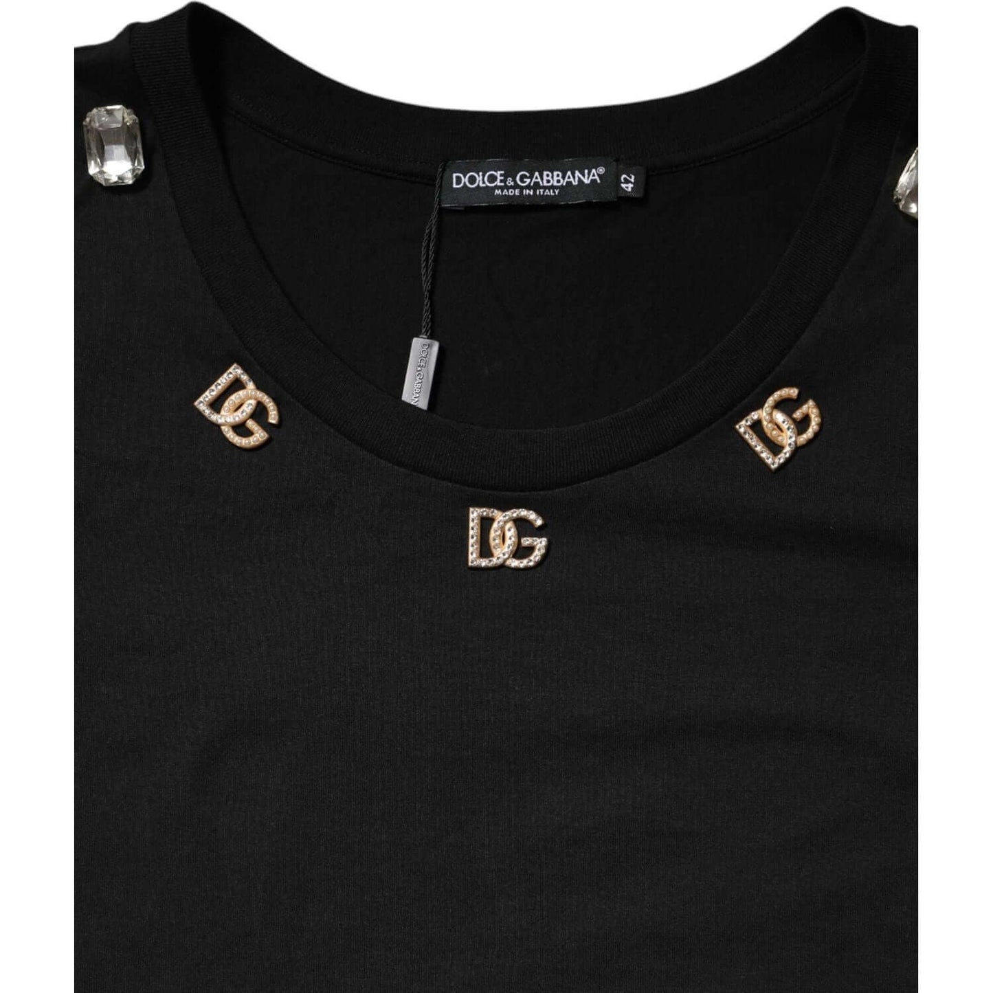 Dolce & Gabbana Black DG Embellished Sleeveless Tank Top TSH87616-42