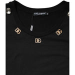 Dolce & Gabbana Black DG Embellished Sleeveless Tank Top TSH87616-42