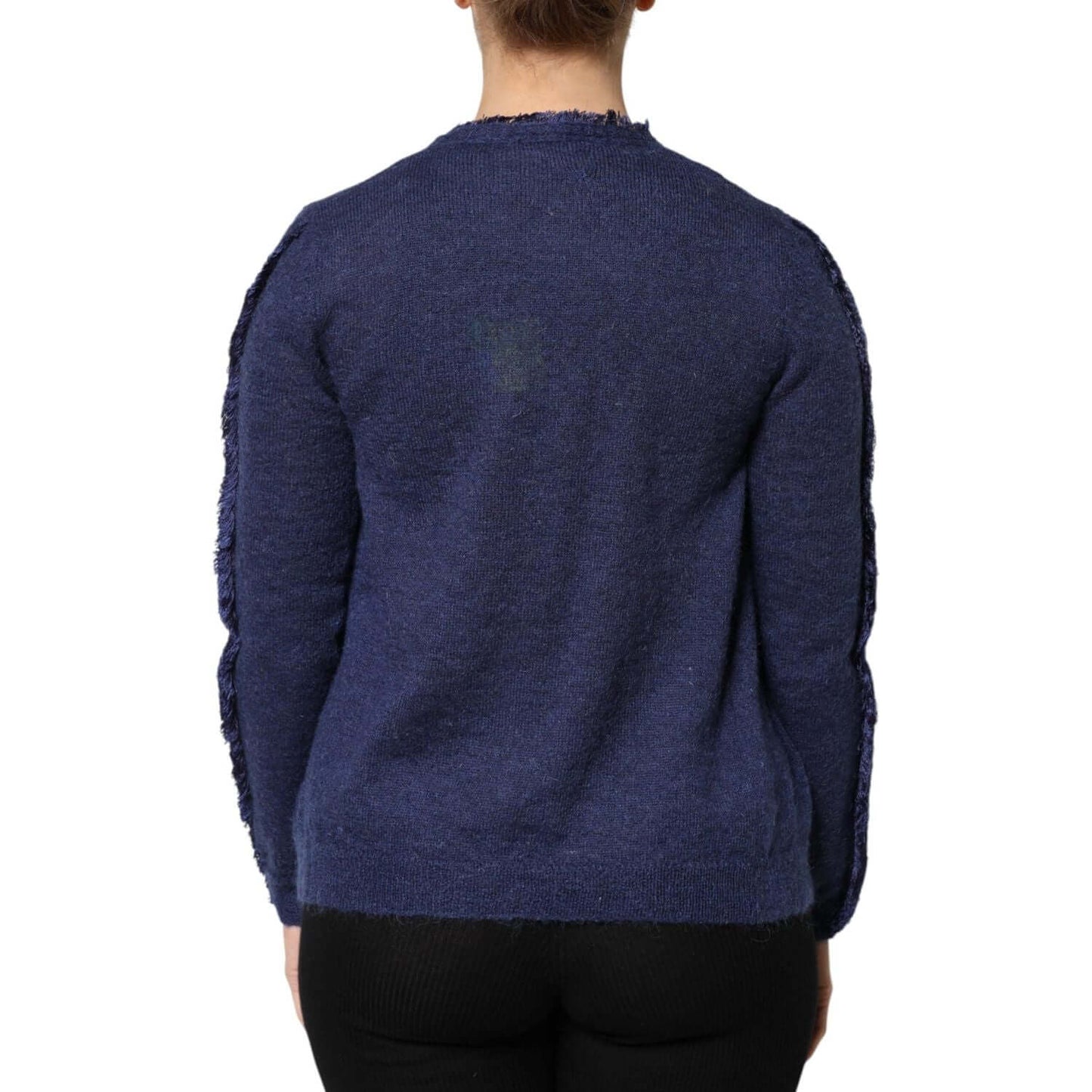 Ballantyne Dark Blue Long Sleeves Overcoat Cardigan Sweater TSH87624-42