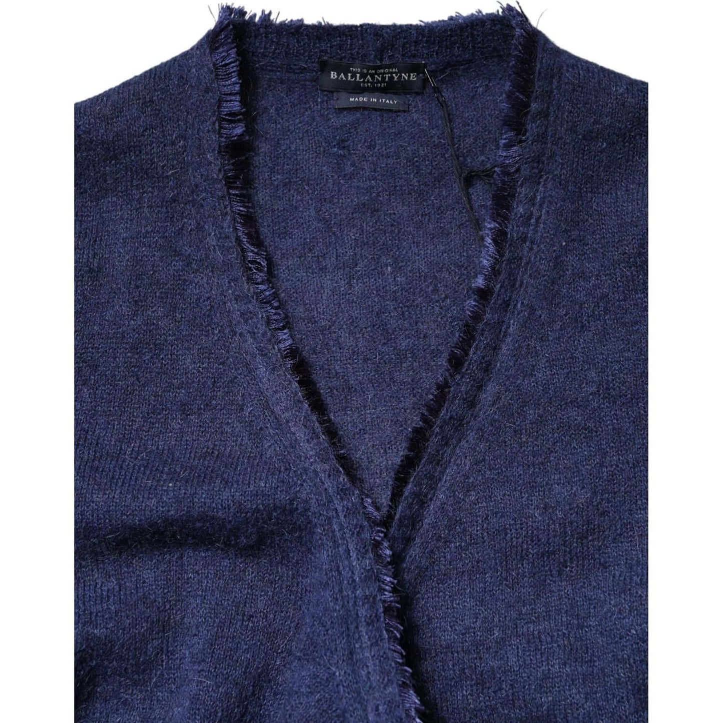 Ballantyne Dark Blue Long Sleeves Overcoat Cardigan Sweater TSH87624-42