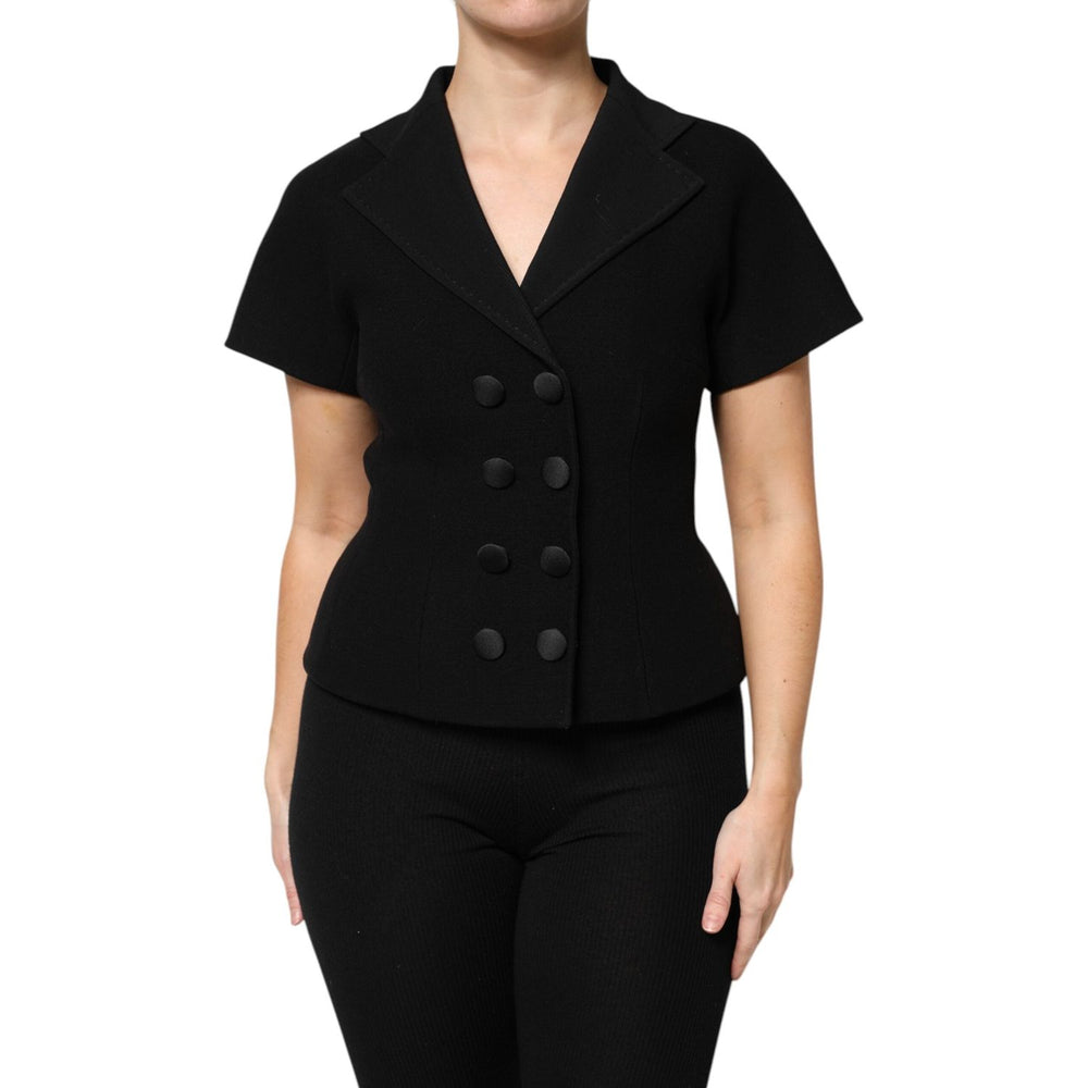 Dolce & Gabbana Black Wool Double Breasted Coat Jacket 1728,67345645728,Black,Clothing,Dolce & Gabbana,IT38 | XS,IT40|S,IT42|M,IT44 | L,Jackets & Coats - Women - Clothing,Material: 86% Virgin Wool 9% Nylon 5% Elastane,New with tags,Women,Women - Clothing