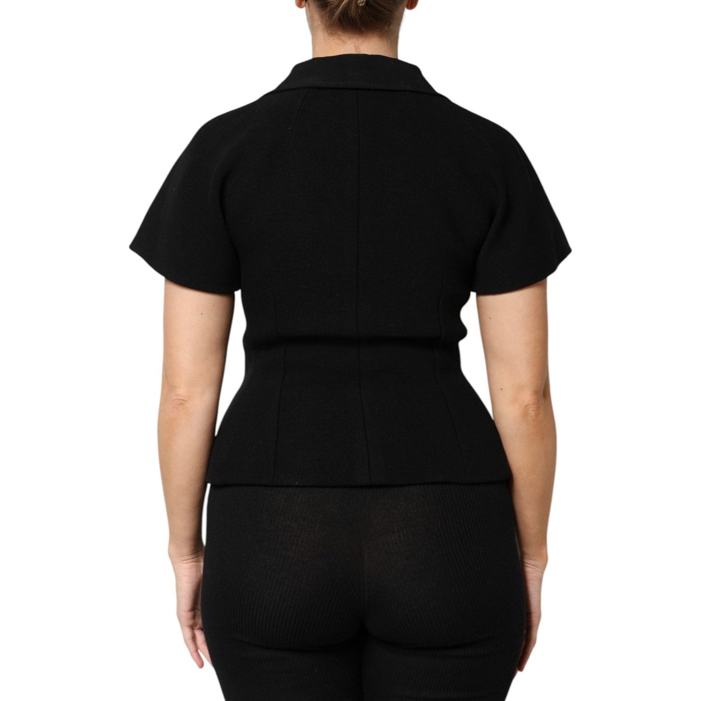 Dolce & Gabbana Black Wool Double Breasted Coat Jacket 1728,67345645728,Black,Clothing,Dolce & Gabbana,IT38 | XS,IT40|S,IT42|M,IT44 | L,Jackets & Coats - Women - Clothing,Material: 86% Virgin Wool 9% Nylon 5% Elastane,New with tags,Women,Women - Clothing