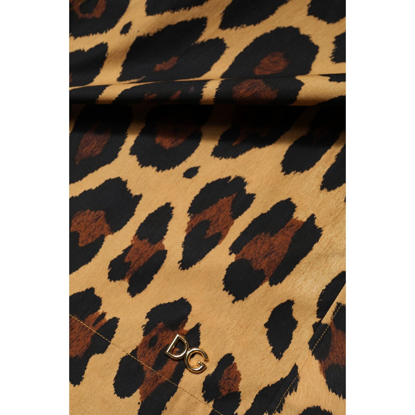 Dolce & Gabbana Brown Leopard Short Sleeve Collared Polo Top