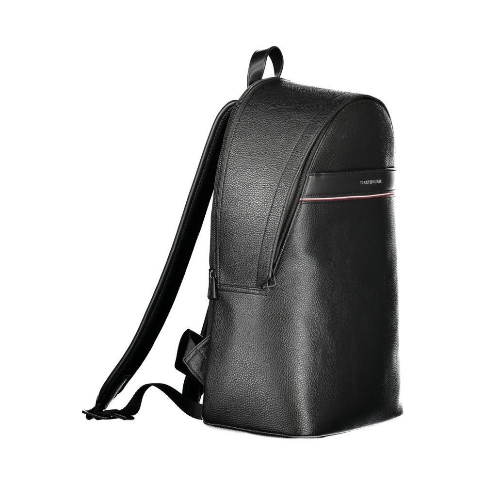 Tommy Hilfiger Black Polyester Men Backpack TO-36369