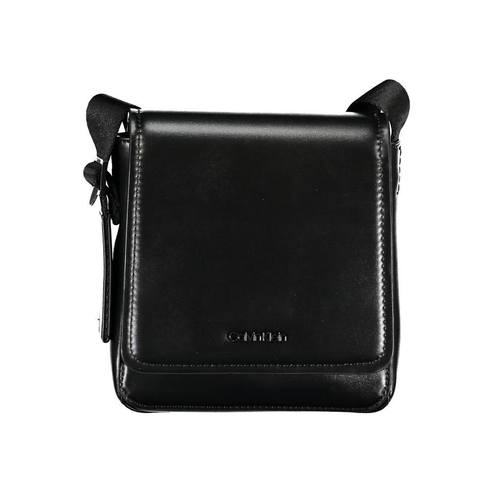 Calvin Klein Sleek Black Shoulder Bag with Logo Detail