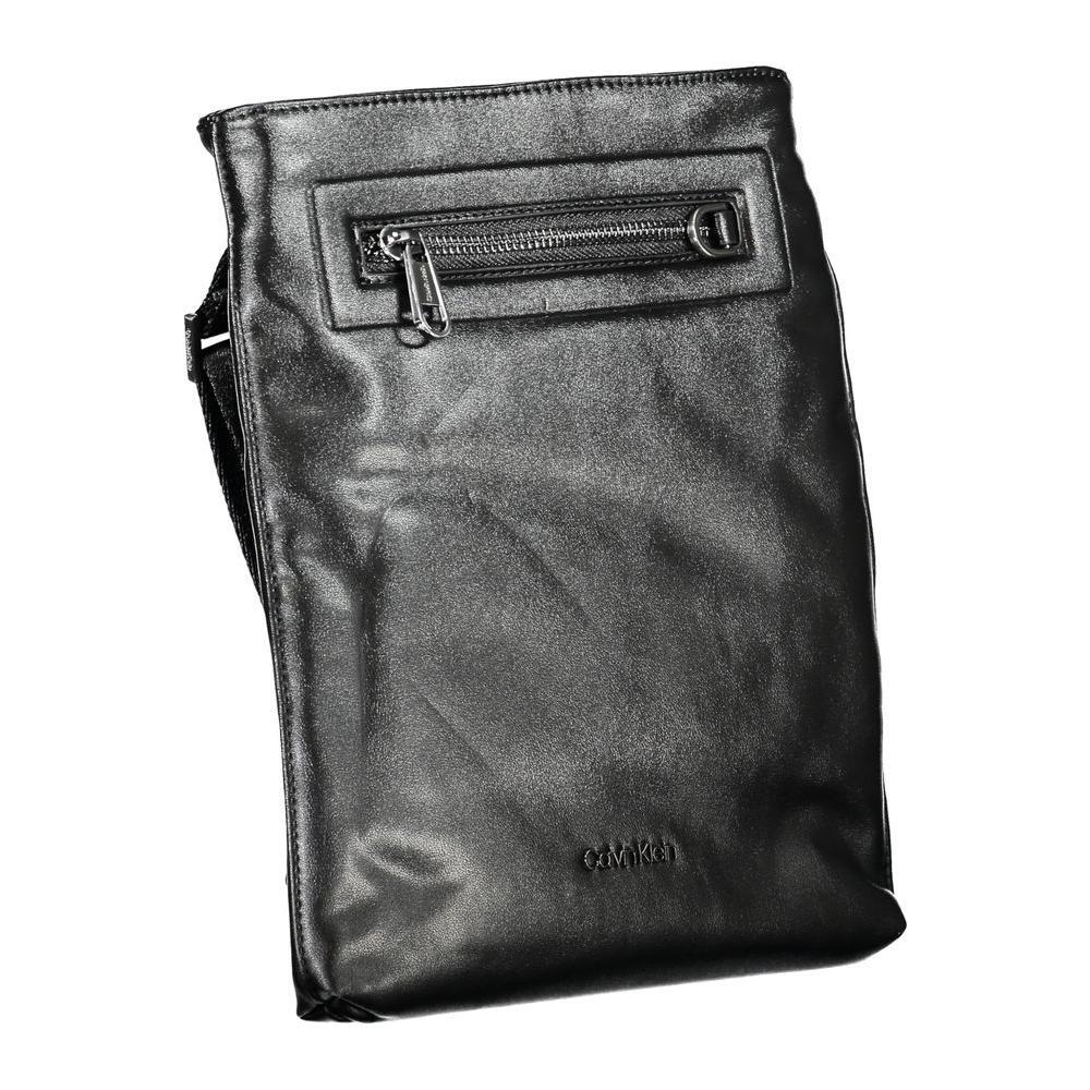 Calvin Klein Sleek Black Shoulder Bag with Contrast Details CA-27493