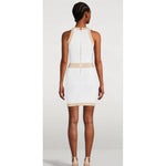 Balmain White Viscose Women Dress with Faux Gold Buttons BA-15441-IT38|XS
