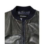 Dolce & Gabbana Black Lambskin Leather Biker Full Zip Jacket JKT41455-48