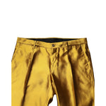 Dolce & Gabbana Yellow Silk Tapered Dress Men Pants PAN76439-50