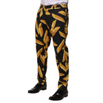 Dolce & Gabbana Black Pasta Print Tapered Men Pants PAN76443-44