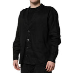Dolce & Gabbana Black Linen Long Sleeves Men Casual Shirt TSH90680-38