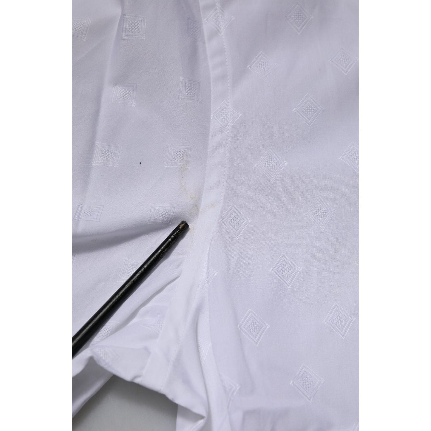 Dolce & Gabbana White Bib Cotton Poplin GOLD Formal Shirt TSH90699-40