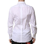 Dolce & Gabbana White Bib Cotton Poplin GOLD Men Formal Shirt TSH906700-41