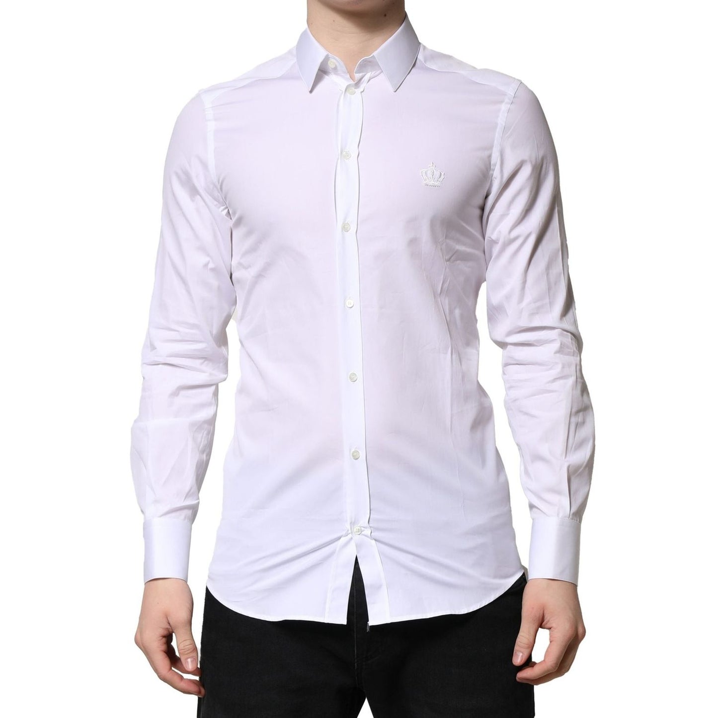 Dolce & Gabbana White GOLD Long Sleeves Men Dress Formal Shirt TSH906702-38