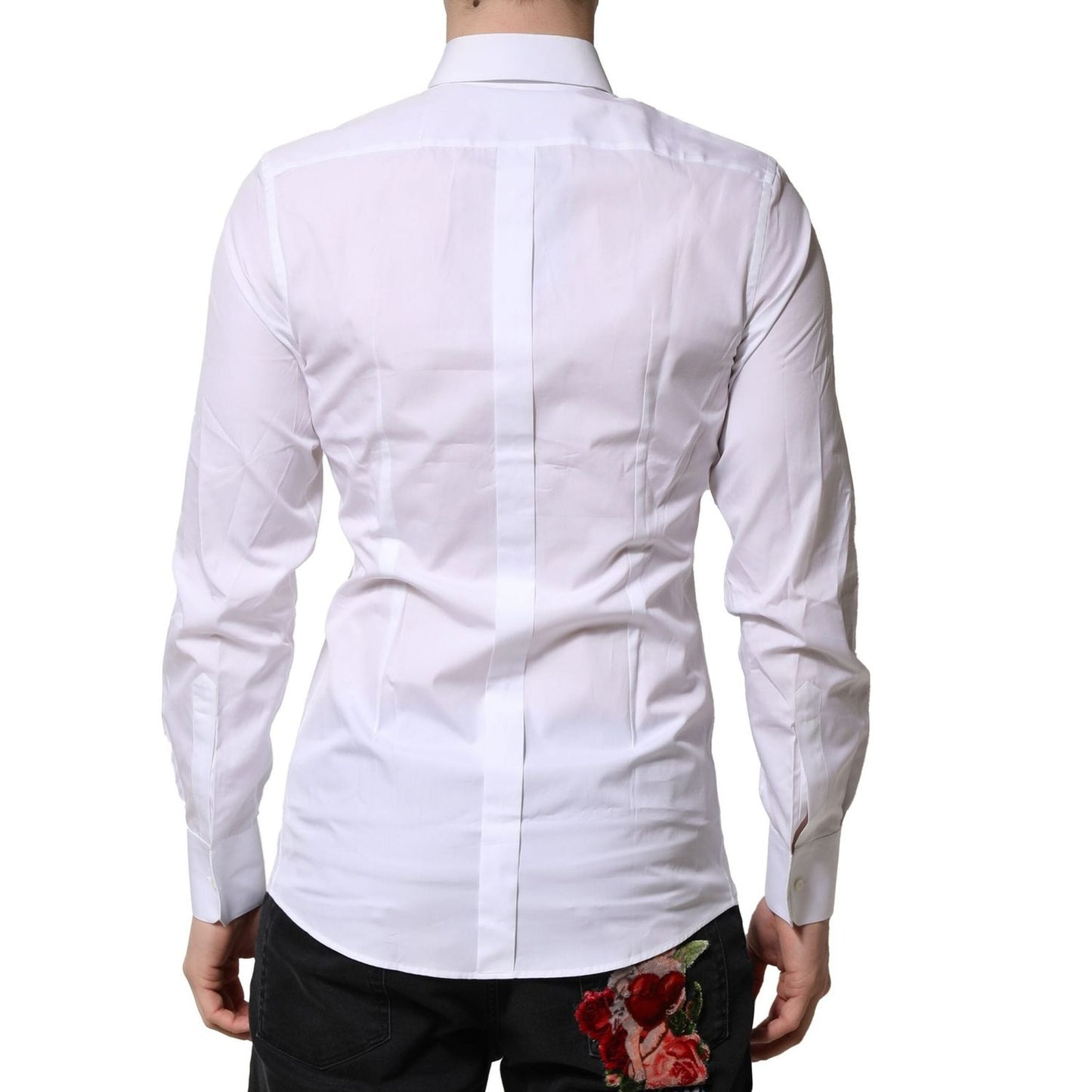Dolce & Gabbana White GOLD Long Sleeves Men Dress Formal Shirt TSH906702-38