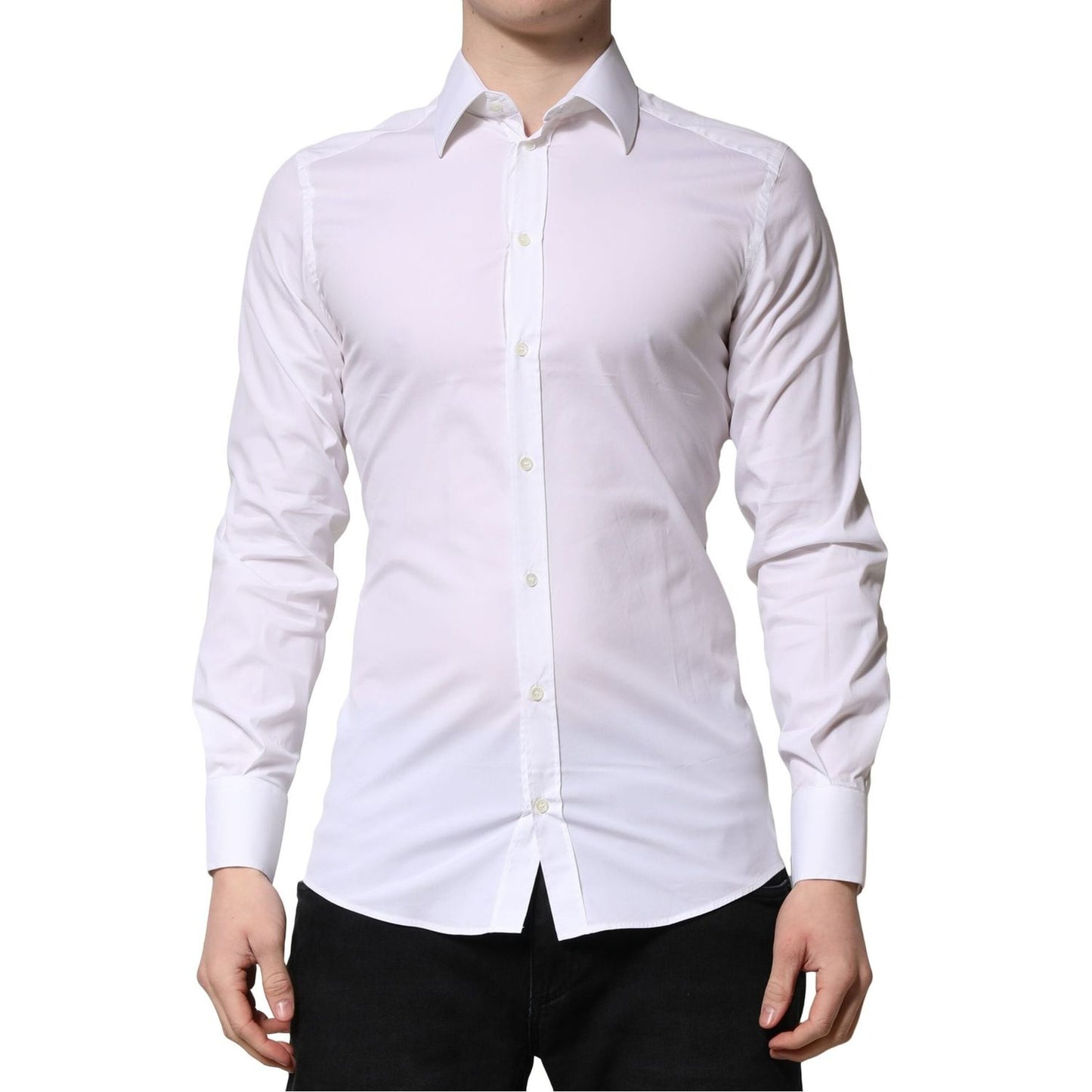 Dolce & Gabbana White GOLD Long Sleeves Men Dress Formal Shirt TSH906708-38