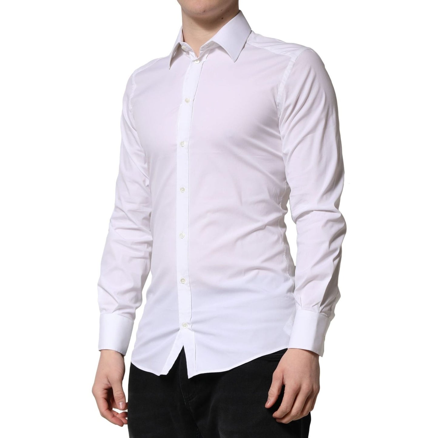 Dolce & Gabbana White GOLD Long Sleeves Men Dress Formal Shirt TSH906708-38