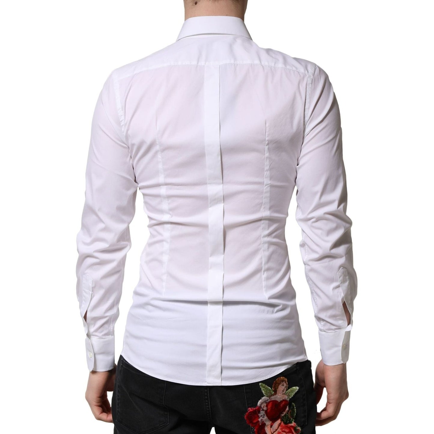 Dolce & Gabbana White GOLD Long Sleeves Men Dress Formal Shirt TSH906708-38