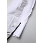 Dolce & Gabbana White Cotton Long Sleeves GOLD Formal Shirt TSH906712-43